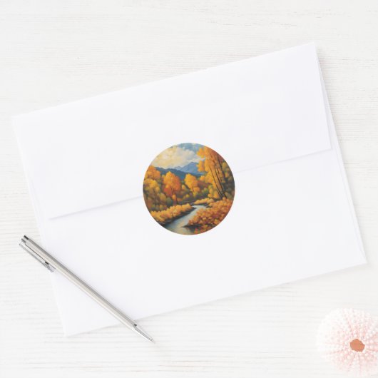herfst ronde sticker (Envelop)