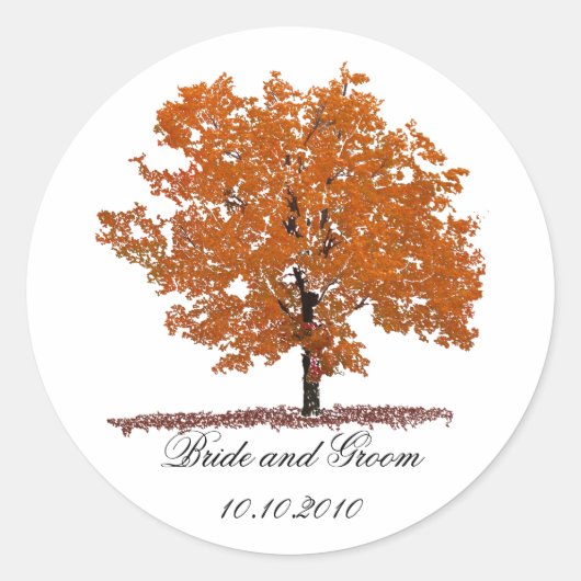 Herfst Ronde Sticker (Voorkant)