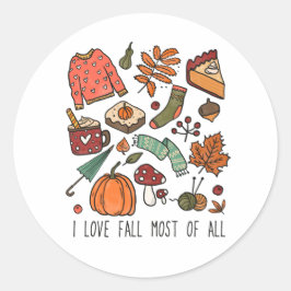 herfst ronde sticker