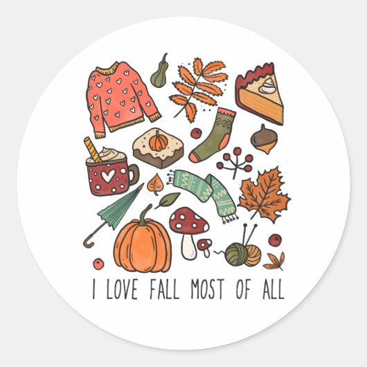 herfst ronde sticker (Voorkant)