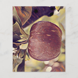 Herfst rood appelfruit en laat waterverf achter