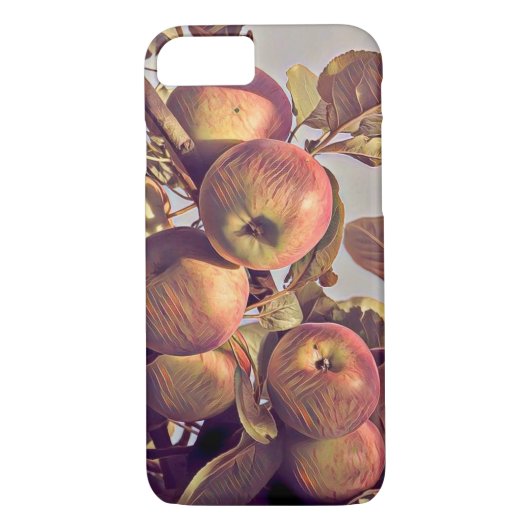 Herfst rood appelfruit en laat waterverf achter Case-Mate iPhone case (Achterkant)