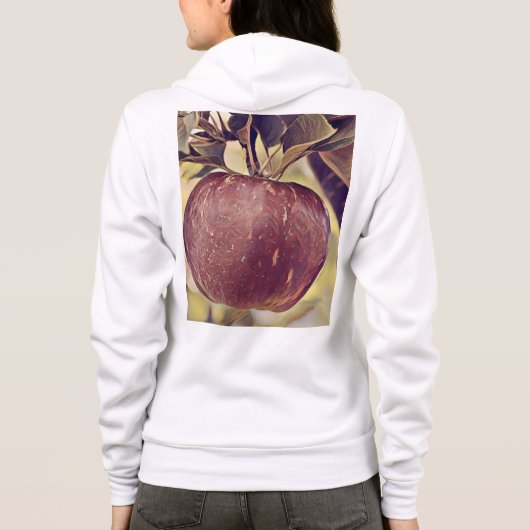 Herfst rood appelfruit en laat waterverf achter hoodie (Achterkant)