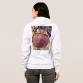 Herfst rood appelfruit en laat waterverf achter hoodie (Achterkant volledig)