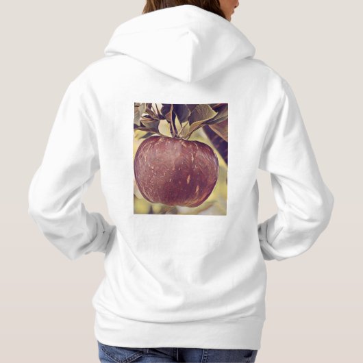 Herfst rood appelfruit en laat waterverf achter hoodie (Achterkant)