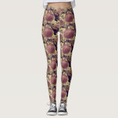 Herfst rood appelfruit en laat waterverf achter leggings (Voorkant)