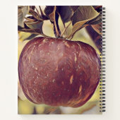 Herfst rood appelfruit en laat waterverf achter notitieboek (Achterkant)