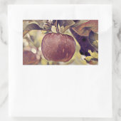 Herfst rood appelfruit en laat waterverf achter rechthoekige sticker (Tas)