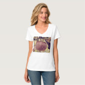 Herfst rood appelfruit en laat waterverf achter t-shirt (Voorkant volledig)