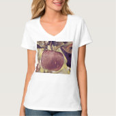 Herfst rood appelfruit en laat waterverf achter t-shirt (Voorkant)