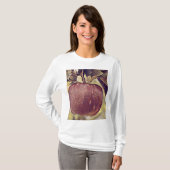 Herfst rood appelfruit en laat waterverf achter t-shirt (Voorkant volledig)