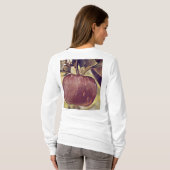 Herfst rood appelfruit en laat waterverf achter t-shirt (Achterkant volledig)