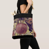 Herfst rood appelfruit en laat waterverf achter tote bag (Dichtbij)
