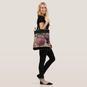 Herfst rood appelfruit en laat waterverf achter tote bag (Op model)