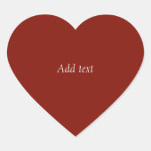 Herfst Rood, effen kleur, SJABLOON, personaliseren Hart Sticker (Voorkant)