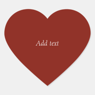 Herfst Rood, effen kleur, SJABLOON, personaliseren Hart Sticker