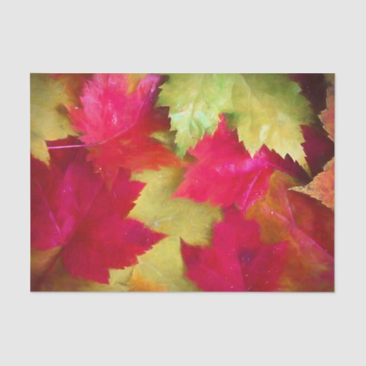 Herfst Rood Geel Esdoornbladeren Kunst  Tissuepapier (Voorkant)