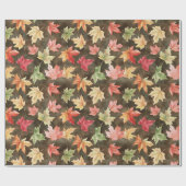 Herfst Rood Geel Groen Bladeren Verjaardag Cadeaupapier (Vlak)