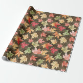 Herfst Rood Geel Groen Bladeren Verjaardag Cadeaupapier (Uitgerold)