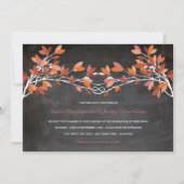 Herfst Rood Geknoopte Liefde Bomen Chalkboard Brui Kaart (Voorkant)