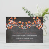 Herfst Rood Geknoopte Liefde Bomen Chalkboard Brui Kaart (Staand voorkant)