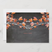 Herfst Rood Geknoopte Liefde Bomen Chalkboard Brui Kaart (Achterkant)