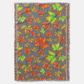 Herfst rood groen sinaasappel laat esdoornbladeren deken (Voorkant Verticaal)