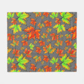 Herfst rood groen sinaasappel laat esdoornbladeren fleece deken (Voorkant (Horizontaal))