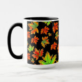 Herfst rood groen sinaasappel laat esdoornbladeren mok (Links)