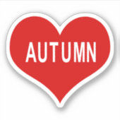 Herfst Rood Hart Vinyl Sticker (Voorkant)