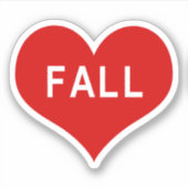 HERFST Rood Liefde Hart Vinyl Sticker (Voorkant)