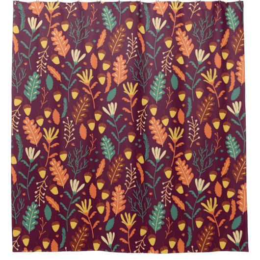 Herfst rood-Oranje  motief Douchegordijn (Voorkant)