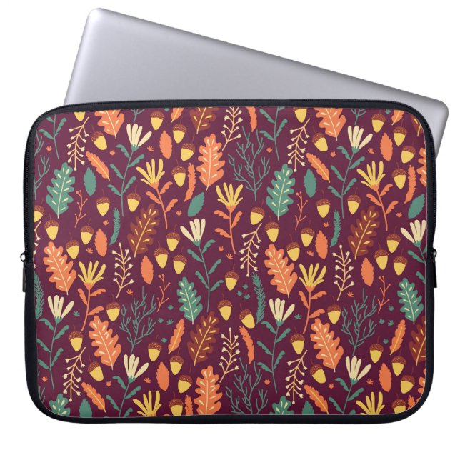 Herfst rood-Oranje  motief Laptop Sleeve (Voorkant)