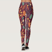 Herfst rood-Oranje motief Leggings (Achterkant)