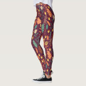 Herfst rood-Oranje motief Leggings (Links)