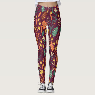 Herfst rood-Oranje  motief Leggings