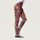 Herfst rood-Oranje motief Leggings (Rechts)