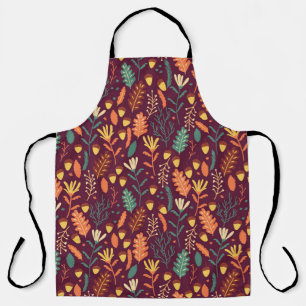 Herfst Rood-Oranje Vintage Motief Schort