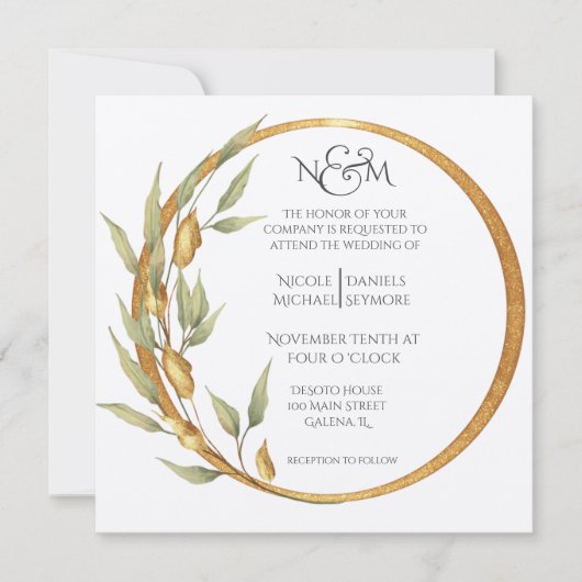 Herfst Rood Tinten Bloemstuk Met Gedicht Uitnodigi Kaart (Voorkant)