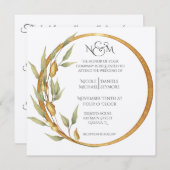 Herfst Rood Tinten Bloemstuk Met Gedicht Uitnodigi Kaart (Voorkant / Achterkant)