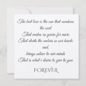 Herfst Rood Tinten Bloemstuk Met Gedicht Uitnodigi Kaart (Achterkant)