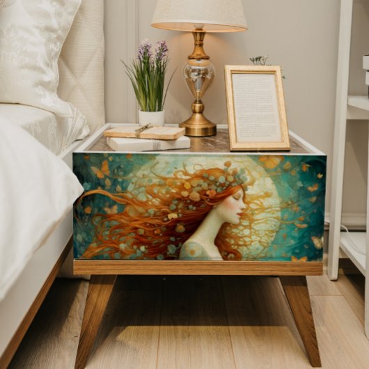 Herfst Roodharige Vrouw met Vlinders Decoupage Tissuepapier