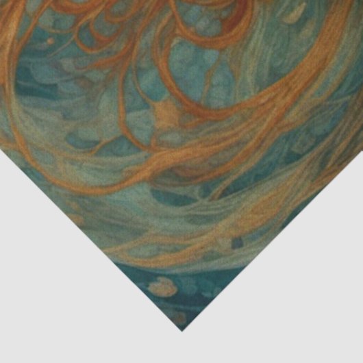 Herfst Roodharige Vrouw met Vlinders Decoupage Tissuepapier (Detail)