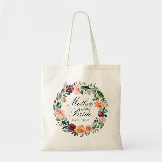 Herfst Roos Bloem Bloemenkrans Bruid Moeder Tote Bag (Voorkant)