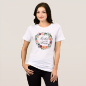 Herfst Roos Bloem Bloemenkrans Bruid Moeder Tri-Blend Shirt (Voorkant volledig)