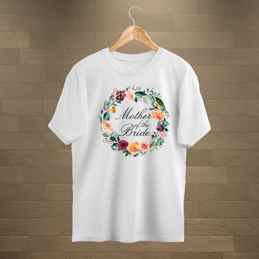 Herfst Roos Bloem Bloemenkrans Bruid Moeder Tri-Blend Shirt