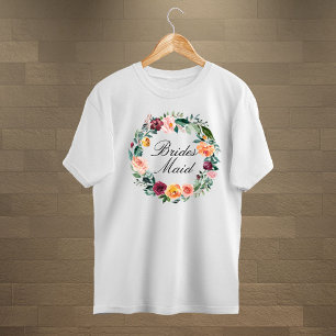 Herfst Roos Bloem Bloemenkranz Bruidsmeisje Tri-Blend Shirt