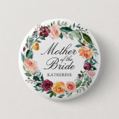 Herfst Roos Bloem Bloemstuk Bruid Moeder Ronde Button 5,7 Cm (Voorkant)