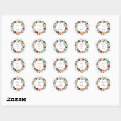 Herfst Roos Bloem Bloemstuk Bruiloft Ronde Sticker (Vel)