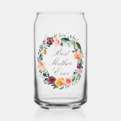 Herfst Roos Bloem Bloemstuk Krans Beste Moeder Blikvorm Glas (Voorkant)
